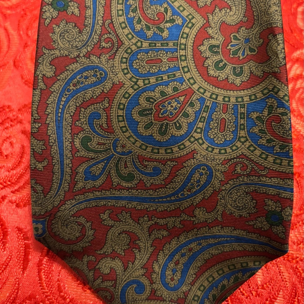 Burberry Paisley Red and Blue Men's Tie
